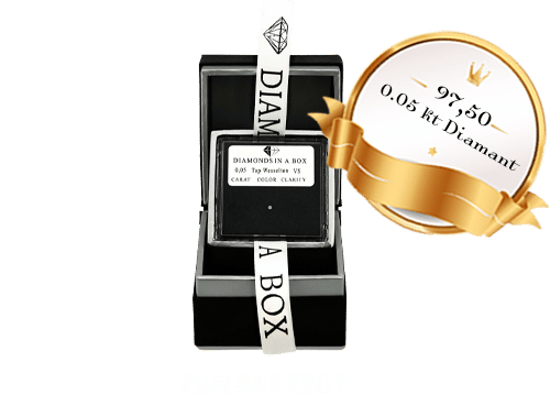 0,05 ct Diamant (Top Wesselton, VS) in geöffneter Geschenkbox