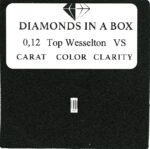 0,12 Karat Baguette-Schliff-Diamant, Top Wesselton, VS, in Produktbox mit Etikett