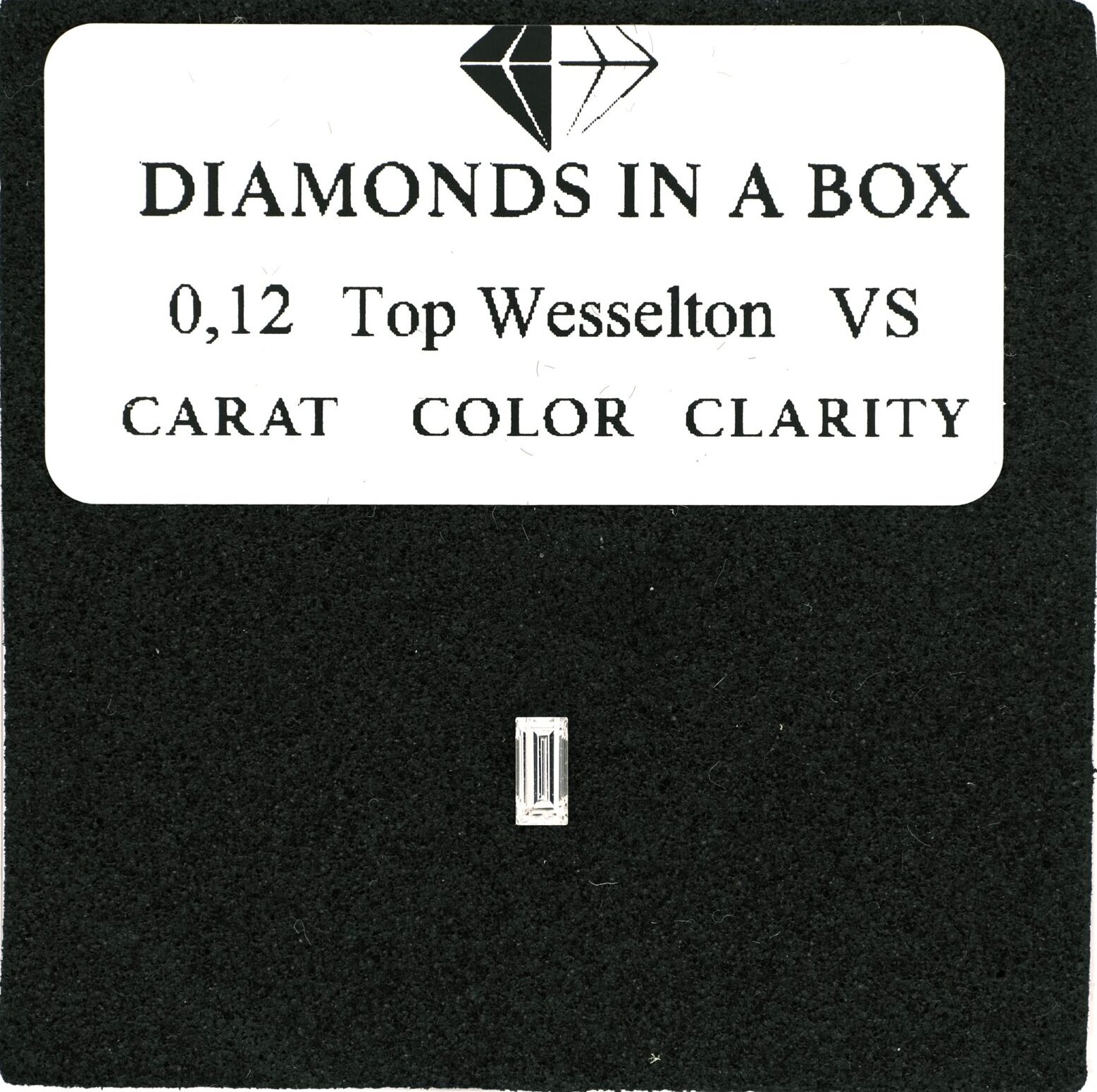 Baguette 0,12 ct TW-VS 0,12 Karat Baguette-Schliff-Diamant, Top Wesselton, VS, in Produktbox mit Etikett
