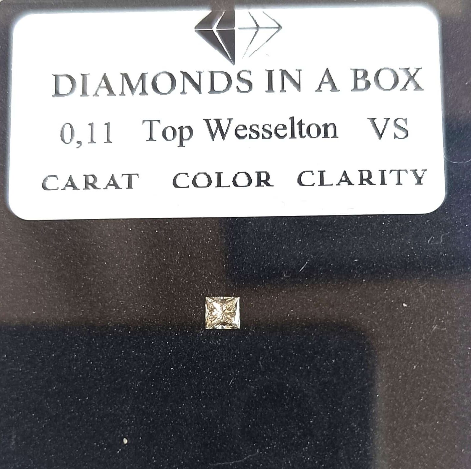Princess 0,11 ct Tw-Vs 0,11 Karat Princess-Schliff Diamant, Farbe Top Wesselton, Reinheit VS mit Etikett