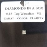 0,18 Karat Princess-Schliff Diamant, Farbe Top Wesselton, Reinheit VS mit Etikett